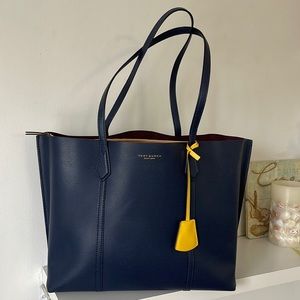 Tory Burch Navy Blue Tote Bag